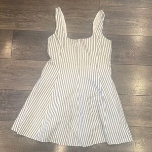 GAP Gray and White Striped linen Dress